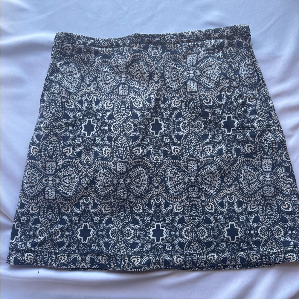 Hollister Navy Patterned Mini Skirt